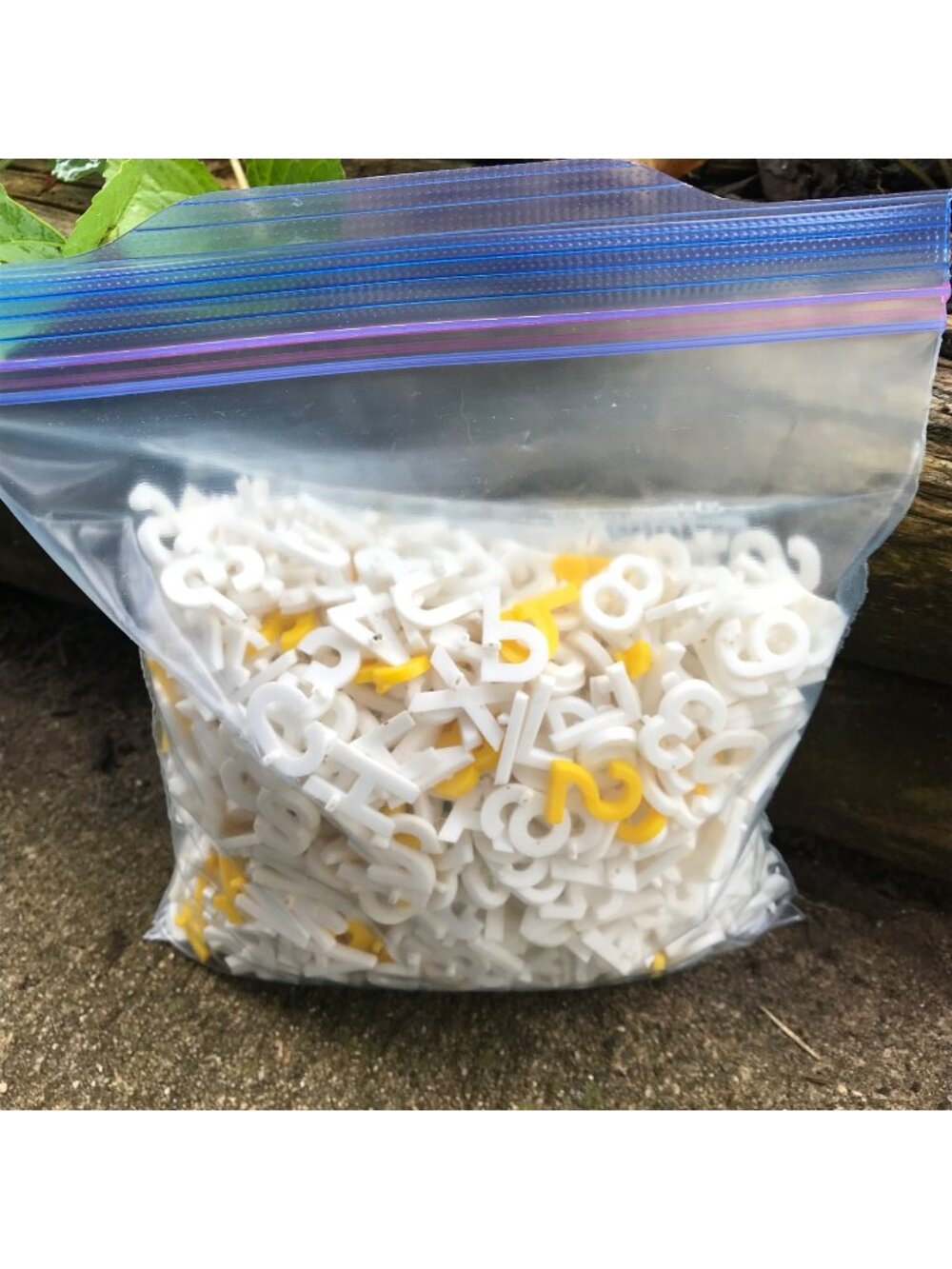 Letters And Numbers For Letter Boards Plastic White & Yellow